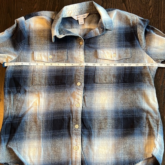 OLD NAVY flannel button-down, blue/white size S - Picture 8 of 9